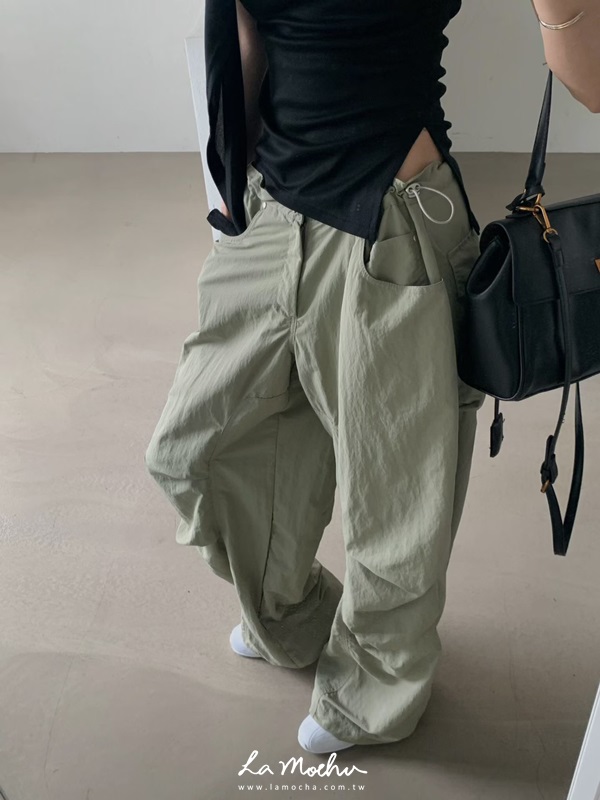 姐姐感安靜抽繩工作褲(闆娘.花花清單)